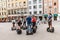 A group of tourists on a Segway tour of the main sights of Munich