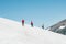 Group Travelers climbing mountains glacier