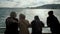 Group of turkish tourists, woman with hijab, enjoys boat trip, sailing on ship