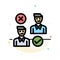 Group, User, Job, good, cancel Abstract Flat Color Icon Template