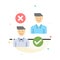 Group, User, Job, good, cancel Abstract Flat Color Icon Template