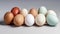 Group of Varied Eggs on Plain Background