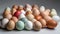 Group of Varied Eggs on Plain Background