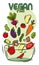 Group of vegetables on a bowl Vegan food lifestyle Vector