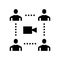 group video calling conversation glyph icon vector illustration
