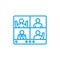 Group video calling line icon, vector illustration