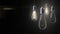 Group of vintage bulb lights 3d animation
