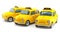 Group of vintage yellow taxis