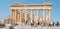 Group of visitors observe the Parthenon, in Athens