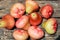 A group water guava that is picked on its own tree and photographed on a wooden table at home, not fancy