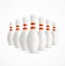 Group of White Bowling Pins. Vector