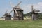 Group of windmills in National Museum of Folk Architecture and Life of Ukraine near Kiev