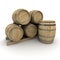 Group of wine barrels