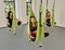 Group women anti-gravity aerial yoga portrait