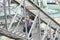 A group of women tourists climbs the metal stairs to the colonnade of St. Isaac`s Cathedral in St. Petersburg, Russia, September,