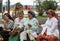 Group of women in traditional costume. Madeira Wine Festival - Historical and Ethnographic parade in Funchal on Madeira.