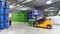 Group of workers in the logistics industry work in a warehouse w