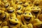 a group of yellow bananas with smiling faces
