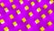 Group of yellow cubes with a bright side on a violet background