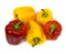 Group of yellow and red paprika