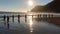 A group of yogis practice a peaceful morning flow on the beach the waves lapping at their feet created with Generative AI