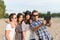 Group Of Young Adult Friends Taking Selfie