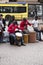 Group of young Africans performing live music show at the Piazza Castello, Turin, Italy