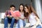 Group of young asian studying in university sitting during lecture education students college university studying.