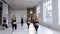 Group of young athletes women perform out with steppers in gym. Cardio step dance, instructor with people group at