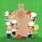 Group of young chef with chopping block children kids cartoon illustration