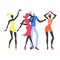 Group of young dancing people. Colorful party vector illustration