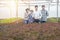 Group of young entrepreneur asian business farmer man and woman in greenhouse hydroponic organic farm, Small business entrepreneur