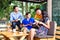 Group of young people in an Asian coffee shop