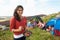 Group Of Young People On Camping Trip In Countryside