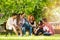 Group of young people having fun outdoors