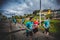 Group of Young Runners and Kids Racing Together