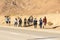 Group of young tourists in the Israel Negv Desert