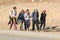 Group of young tourists in the Israel Negv Desert