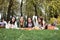 Group of young women having a picnic