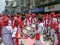 Group of youths beating traditional tasha collectively during Ganesh festival