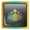 Groupchat grey square vector icon illustration with yellow and green details