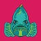 Grouper fish face vector illustration degn in decorative style
