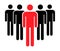 Grouping people flat icon isolated on white background. Teamwork symbol. Leadership vector illustration