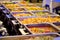 A Groups of Metallic Banquet Buffet Meal on Trays