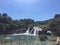 Groups of people swimming in Krka falls, Croatia