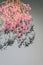 Groups of pink Gypsophila on wall