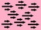 Groups of three bold black arrows pointing right middle arrow is longer light pink rose backdrop