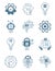 Groups of Twelve Artificial intelligence line icons, 12 AI for technology symbols concepts, and 12 cybernetic icons, ai,