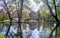 Grove Mill and old Mill House by the river Gade. Cassiobury Park, Watford, London