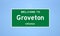 Groveton, Virginia city limit sign. Town sign from the USA.